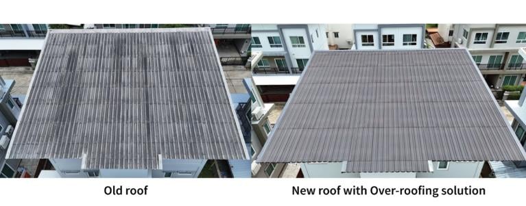 New roof with over-roofing solution