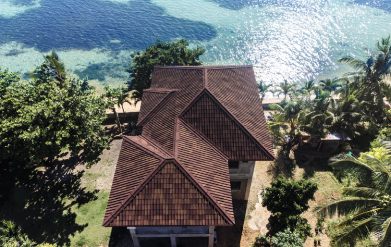 Onduvilla tiles shaded brown seaside leisure house